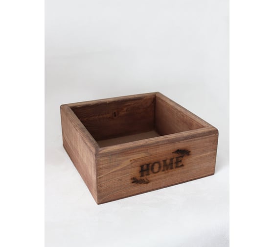 Ящик из натурального дерева Симфония окрашенный, с гравировкой, HOME 20x20x9 см Я-020