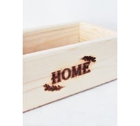 Ящик из натурального дерева Симфония неокрашенный, с гравировкой, HOME 15x25x9 см Я-012