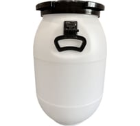 Бочка Дигрус 50 л, полиэтилен, с винтовой крышкой с ручками, 380x380x595 мм, белая БК-ВР-50-Б/Д