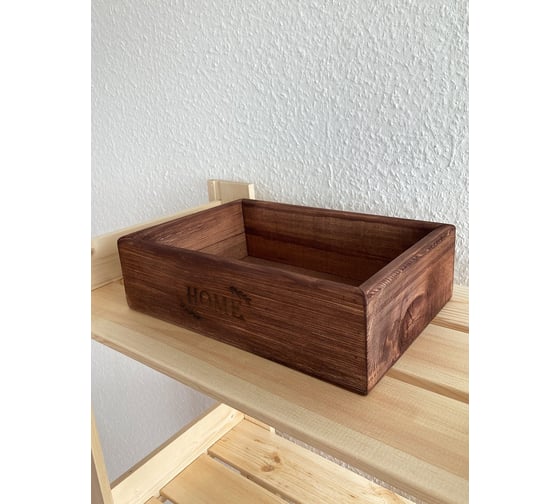 Ящик из натурального дерева окрашенный с гравировкой HOME 30x20x9 см Симфония Я-021