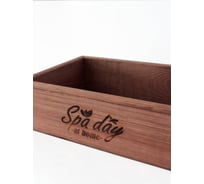 Ящик из натурального дерева окрашенный с гравировкой Spa day at home 30x20x9 см Симфония Я-024