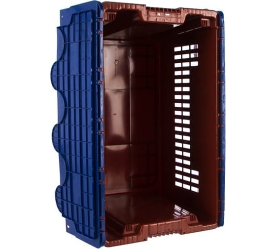 Ящик Дигрус п/э с крышкой перфорированный 600x400x350 оранжевый Я/ПЕР-6435-КР-О/Д