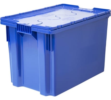 Ящик Дигрус п/э с крышкой сплошной 600x400x350 синий Я/СПЛ-6435-КР-С/Д