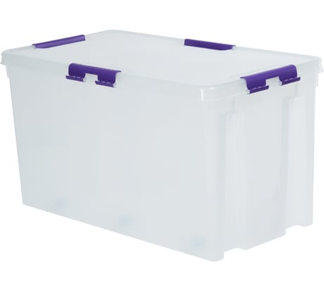 Контейнер с крышкой HONEYCOMB 80 л, серия, прозрачный HOME M-H80-00.07new