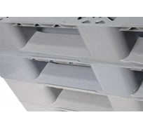 Сплошной пластиковый паллет для стеллажного хранения Пластик Система 1200x800x150 мм, серый 02.117F.91.PEFS