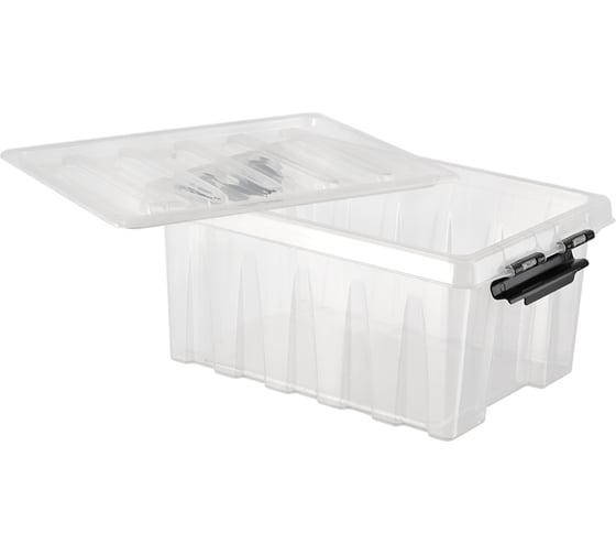 Контейнер с крышкой HONEYCOMB 415x300x195, 16 л, прозрачный M-016-00.07n