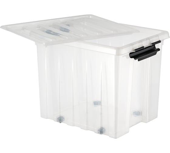 Контейнер с крышкой HONEYCOMB 500x390x405, 50 л, прозрачный M-050-00.07n
