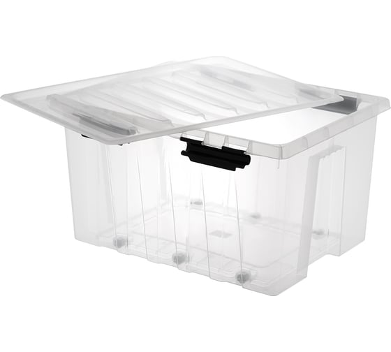 Контейнер с крышкой HONEYCOMB 740x565x415, 120 л, прозрачный M-120-00.07n