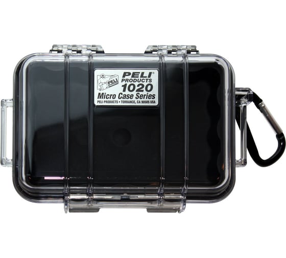 Защитный кейс Pelican 1020 черный с прозрачной крышкой 1020-025-100E