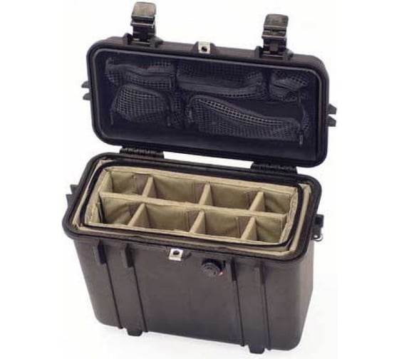 Защитный кейс Pelican 1430 черный с мягкими перегородками и органайзером 1430-004-110E