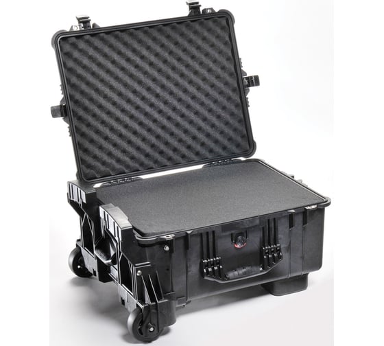 Защитный кейс Pelican 1610 черный с усиленной рамой и колесной базой 016100-0009-110E