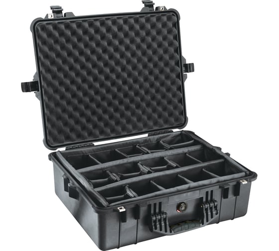 Защитный кейс Pelican 1600 черный с мягкими перегородками 1600-004-110E