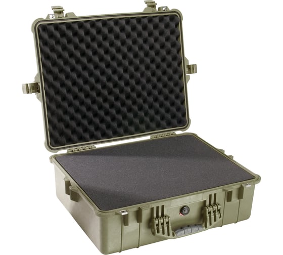 Защитный кейс Pelican 1600 зеленый с поропластом 1600-000-130E