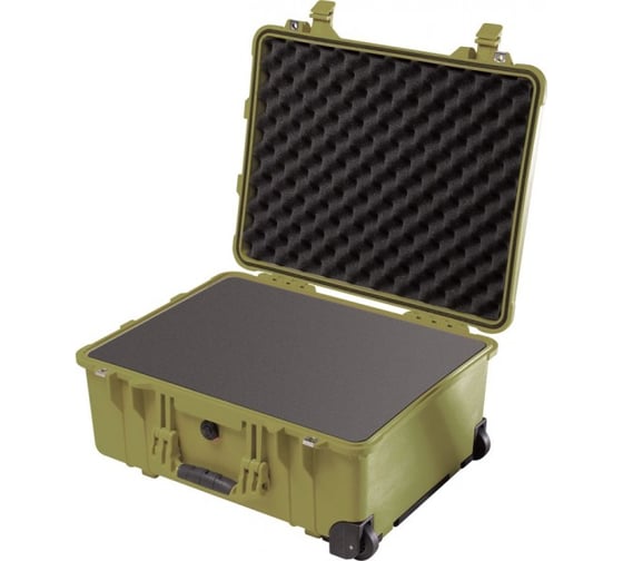 Защитный кейс Pelican 1560 зеленый с поропластом 1560-000-130E