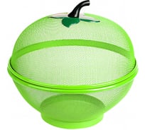 Корзинка для фруктов с крышкой Умничка D=25.5см зеленая TH-1402-3
