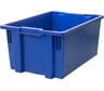 Ящик Тара.ру п/э, 600х400х270 дно гладкое, синий 21431
