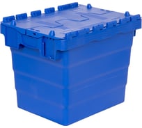 Ящик Sembol Plastik п/э 400x300x306 сплошной синий с крышкой 21820