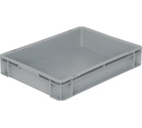 Ящик Тара.ру п/п 400х300х75 сплошной, без ручек, гладкое дно, серый B-4375 09976