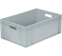 Ящик Тара.ру п/п 600х400х230 сплошной, с ручками, дно с усилением, серый B-4622 10105