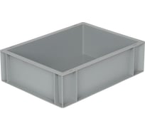 Ящик Тара.ру п/п, 400х300х120, сплошной, без ручек, гладкое дно, серый B-4311 09818