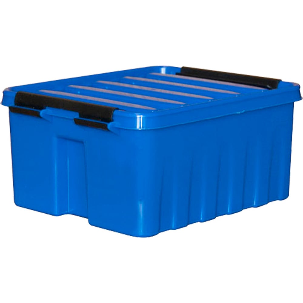 Ящик п/п Rox Box 210х170х100 мм с крышкой и клипсами, 2 л. синий