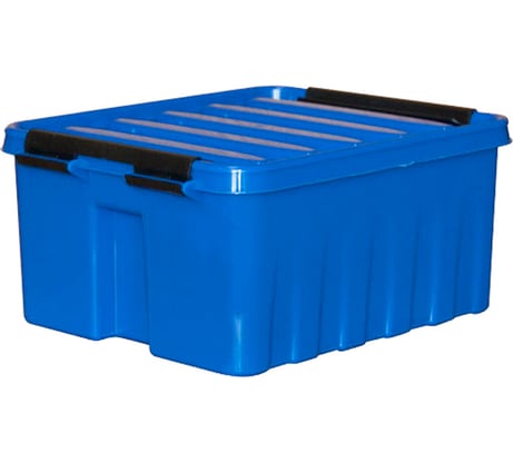 Ящик п/п Rox Box 210х170х100 мм с крышкой и клипсами, 2 л. синий 18692