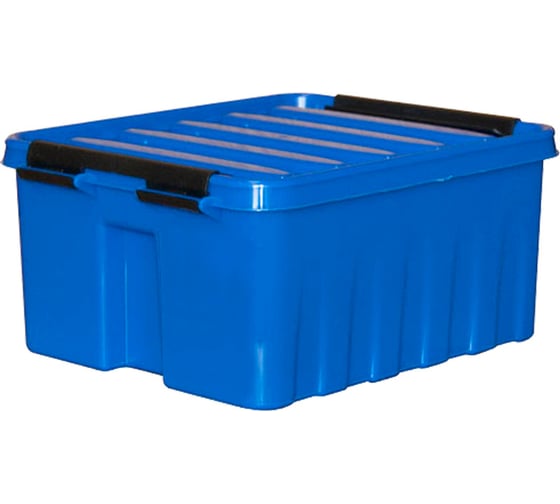 Ящик п/п Rox Box 210х170х100 мм с крышкой и клипсами, 2 л. синий 18692
