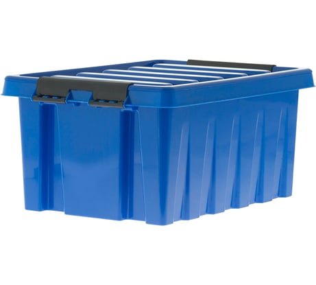 Ящик п/п Rox Box 415х300х195 мм с крышкой и клипсами, 16 л. Синий 18705