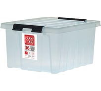 Ящик Rox Box п/п 500х390х250 мм с крышкой и клипсами прозрачный 18706