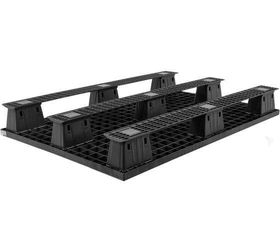 Паллет Gigant 1200x800x150 перфорированный на полозьях чёрный 34226
