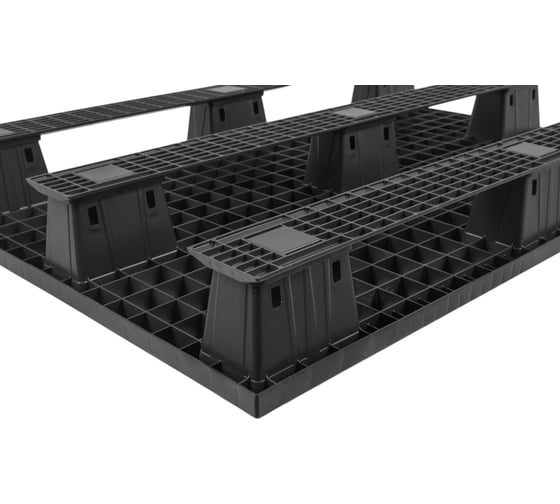 Паллет Gigant 1200x800x150 перфорированный на полозьях чёрный 34226