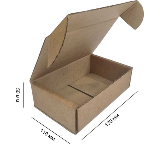 Коробка картонная самосборная Borokot 170x110x50 мм, 20 шт., картон Т-24 кор06