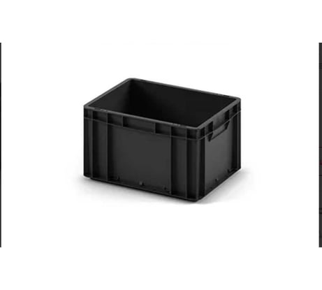 Пластиковый ящик (евроконтейнер) Дигрус 400х300х220 мм, черный, с гладким дном EC4322-ЯЧ/Д