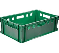 Ящик Тара.ру п/э мясной 600x400x200 сплошной Е2 зеленый 20314