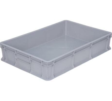 Ящик Тара.ру п/э 600х400х120 сплошной, без ручек, серый 16680