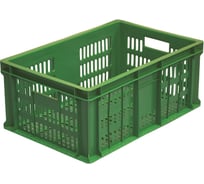 Ящик Тара.ру п/э 600х400х250 1,6кг, с перфорацией, зелёный 00374