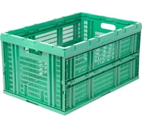Ящик Тара.ру п/э 600х400х310 перфорированный, складной, зелёный 10424