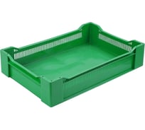 Ящик Тара.ру п/э 600х400х135 дно сплошное, зелёный 04240