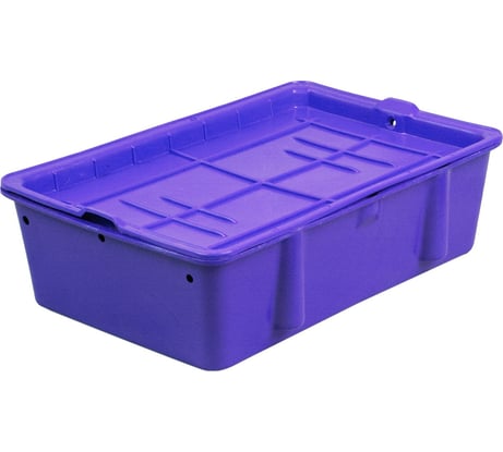 Ящик Тара.ру п/э сырково-творожный 502х332х150 синий с крышкой 03793