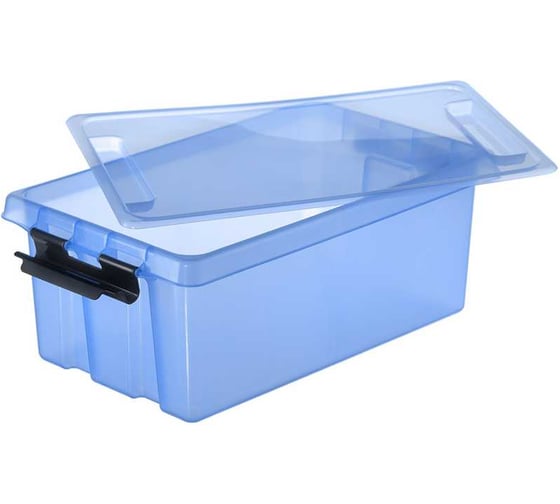 Ящик Дигрус Rox Box 400x225x150 мм, с крышкой, на клипсах, объем 10 голубой RBH10-П/Д RBH10-Г/Д