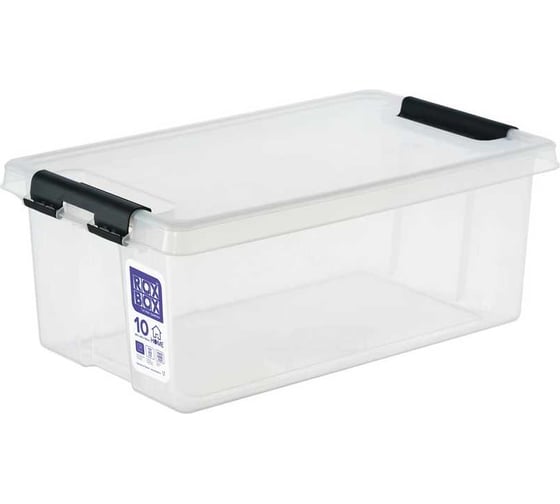 Ящик Дигрус Rox Box 400х225х150 мм, с крышкой, на клипсах, объем 10 прозрачный RBH10-П/Д 1