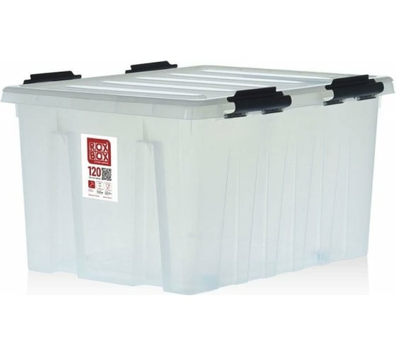 Контейнер на роликах с крышкой Rox Box 120 л, прозрачный M-120-00.07