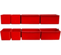 Набор лотков JETTOOLS 70x53x50 мм 4 шт +107x72x51 мм 4 шт красный с планкой 350 мм 2 шт ЛМК-1024