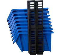 Набор лотков JETTOOLS для метизов, 280x185x150 мм, 8 шт, синие, с планкой 350 мм, 4 шт ЛМ-4-280-8