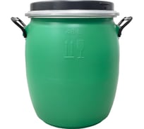 Бочка Тара.ру полиэтилен 48 л круглая, с крышкой и обручем, с ручками зеленый 35695
