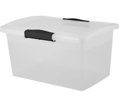 Ящик для хранения Blocker п/п, 255x170x135, 3,7 л, с крышкой, на клипсах, цвет прозрачный кристалл 36192