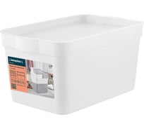 Ящик для хранения Blocker п/п, 211x141x110, 2,3 л, с крышкой, вкладываемый, цвет белый 36167