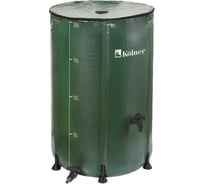 Бочка для воды KOLNER KWB 200B, 200 л, с краном и крышкой на молнии, зеленая, ПВХ, размер В 70 см х Д 60 см 8091100300