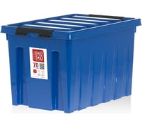 Ящик с крышкой Rox Box на роликах, 70 л, синий 070-00.06
