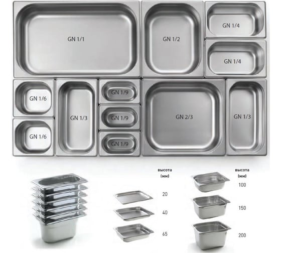 Гастроемкость Viatto GN2/3x65мм, 823-2 159850